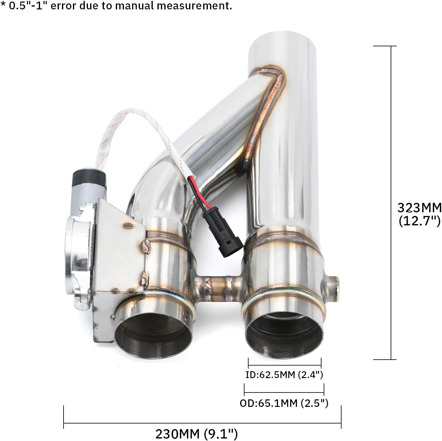 Universal 2.5 Inch Stainless Steel Exhaust Pipe 2PCS Kit