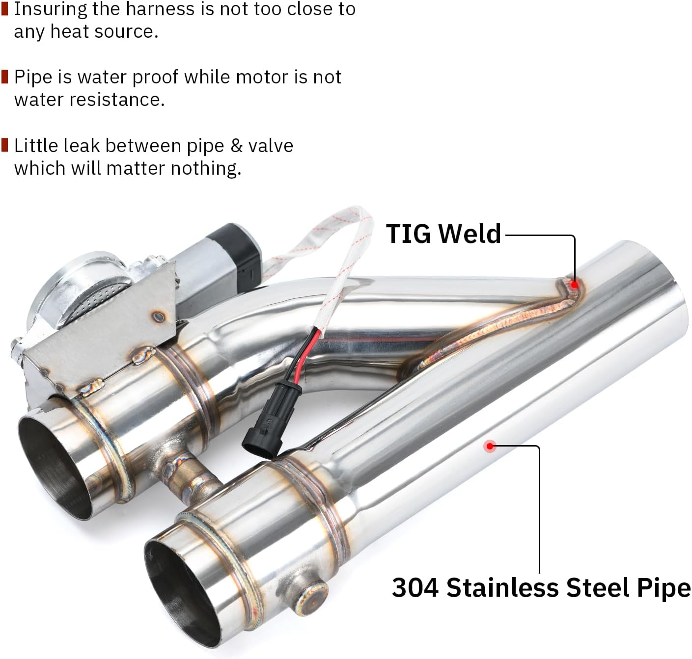 Universal 2.5 Inch Stainless Steel Exhaust Pipe 2PCS Kit