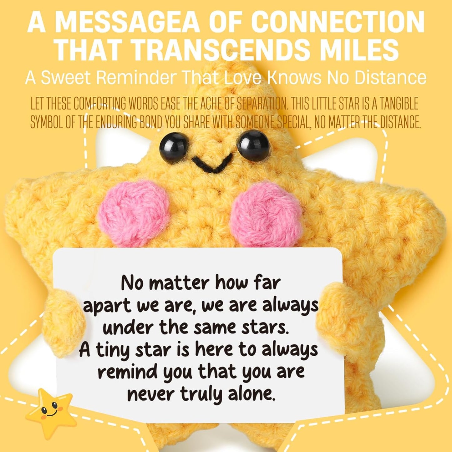 Crochet Yellow Star Doll – Friendship & Comfort Gift for Long Distance.