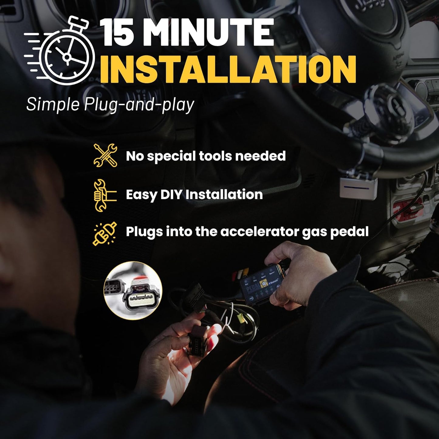 PEDAL COMMANDER for Dodge Charger 2007-2024 - Throttle Response Controller with 4 Driving Modes, 36 Adjustable Levels, Anti-Theft, and App Control - Dodge Charger Performance Accessory