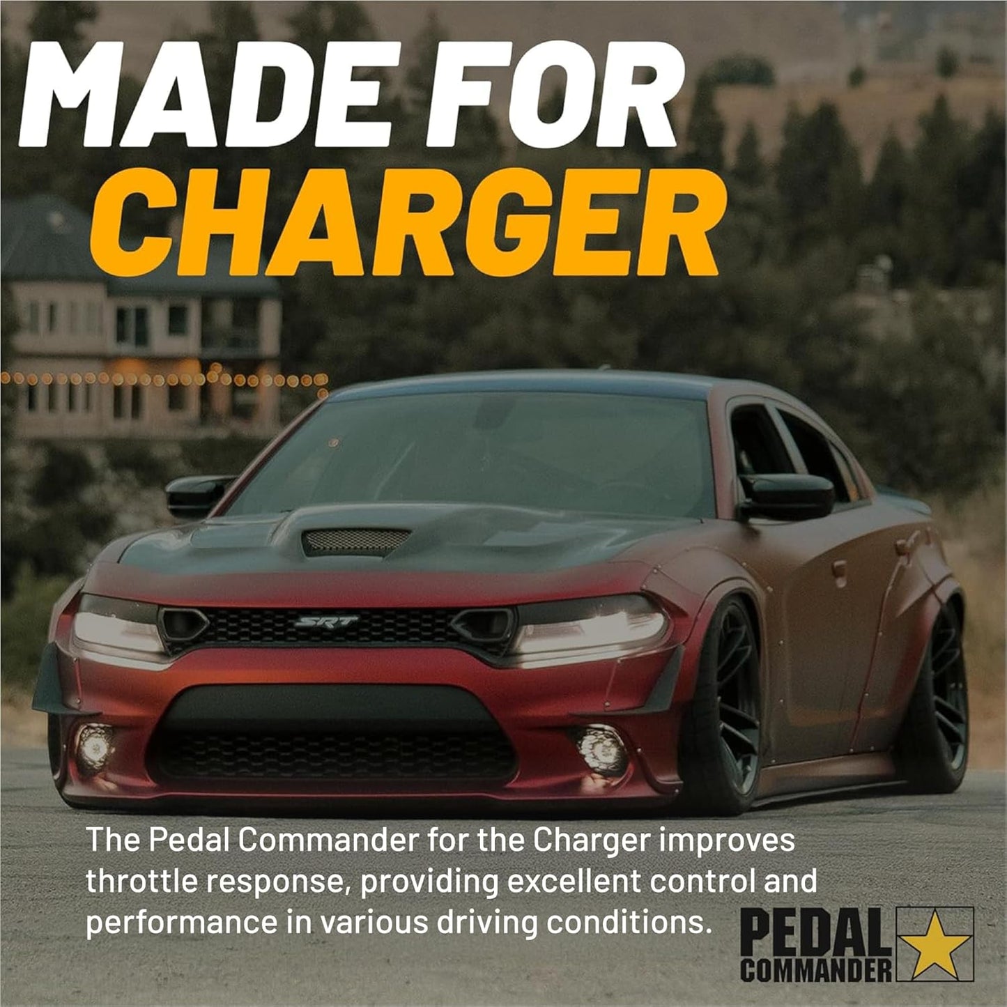 PEDAL COMMANDER for Dodge Charger 2007-2024 - Throttle Response Controller with 4 Driving Modes, 36 Adjustable Levels, Anti-Theft, and App Control - Dodge Charger Performance Accessory