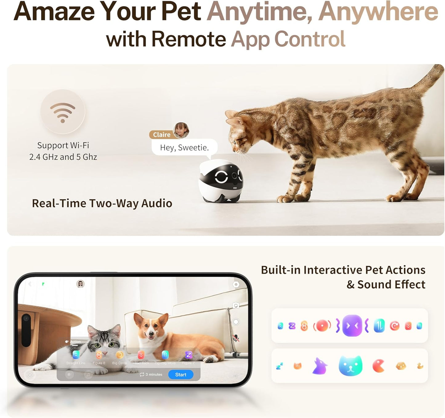 Smart Robot Camera – Enabot ROLA Mini 2K with Call, Talk & Motion Alerts