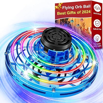Upgraded Flying Fidget Spinner with 360 ° Rotating and LED Lights Outdoor Indoor Toy.