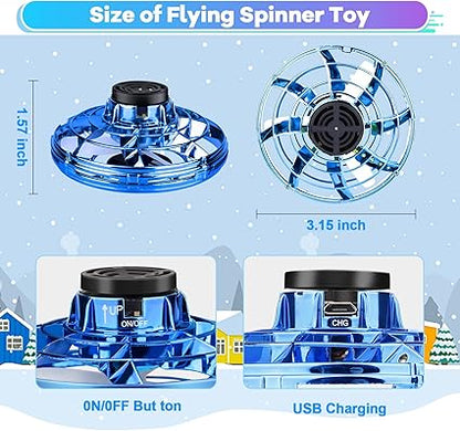 Upgraded Flying Fidget Spinner with 360 ° Rotating and LED Lights Outdoor Indoor Toy.