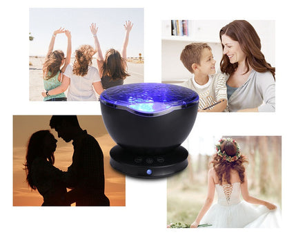 Remote Control Ocean Wave Projector LED Night Light