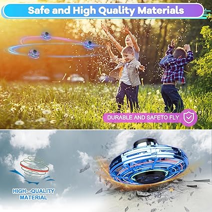Upgraded Flying Fidget Spinner with 360 ° Rotating and LED Lights Outdoor Indoor Toy.