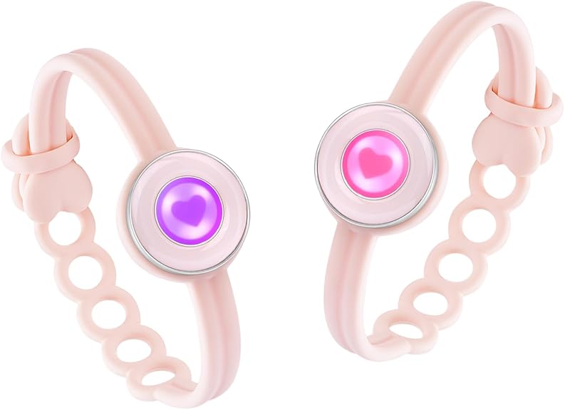 Long Distance Touch Bracelets – Light-Up & Vibration Set for Couples, Family & Friends