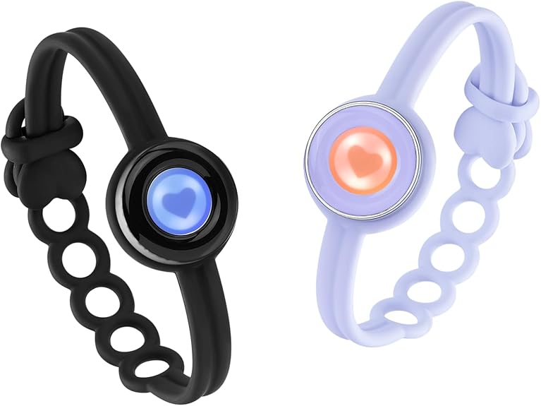 Long Distance Touch Bracelets – Light-Up & Vibration Set for Couples, Family & Friends