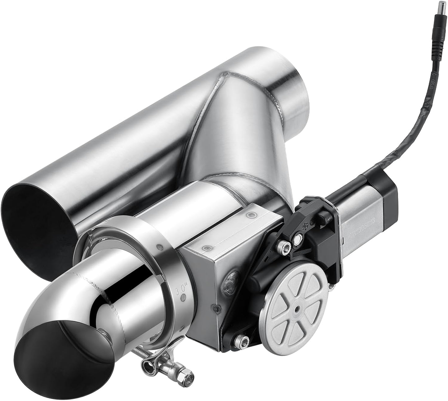 SPELAB Electric Exhaust Cutout 3.0 Inch with Elbow Muffler Exhaust Valve Kit with One Controller Remote Kit