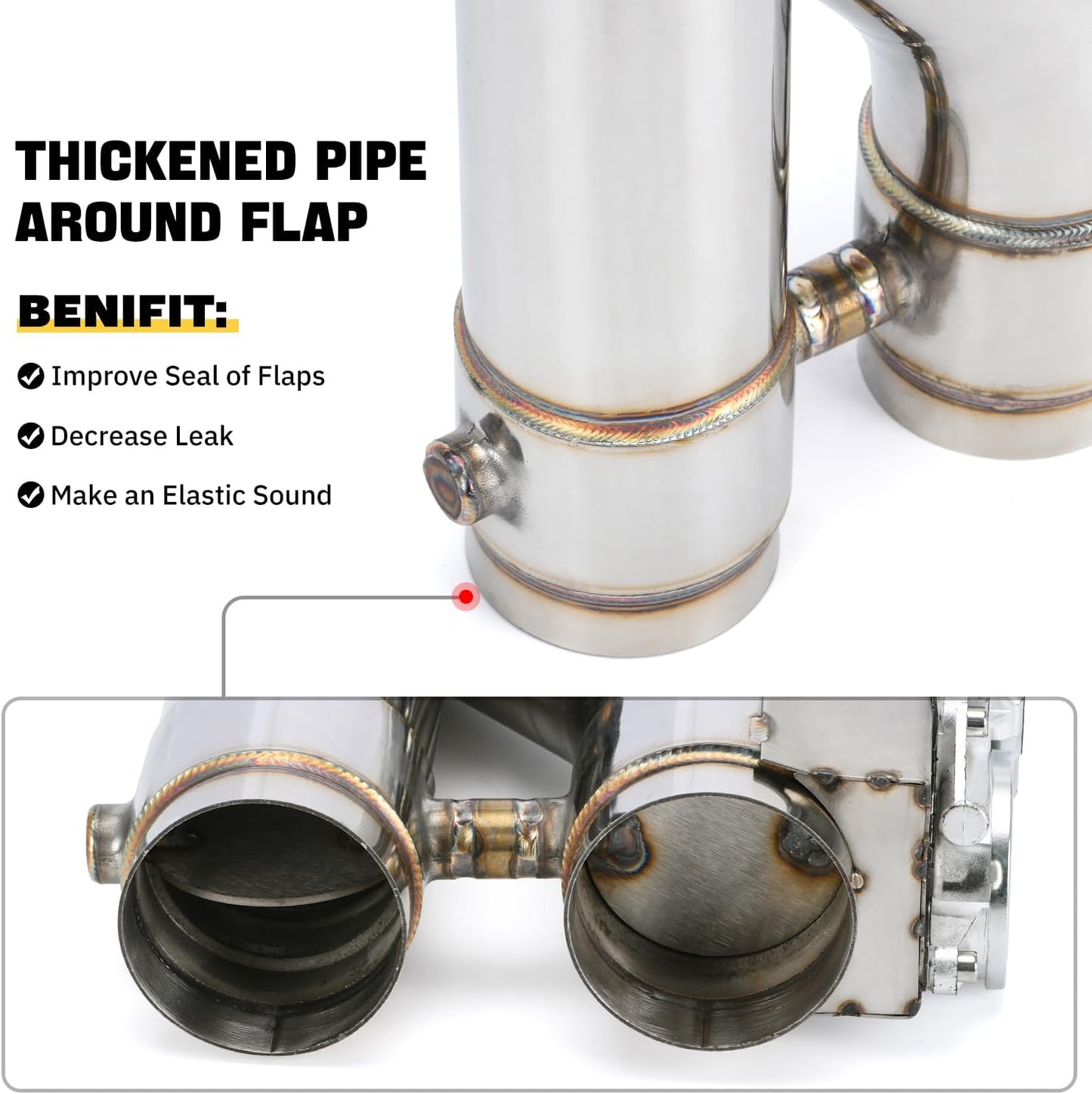 Universal 2.5 Inch Stainless Steel Exhaust Pipe 2PCS Kit