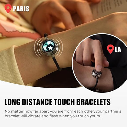Long Distance Touch Bracelets – Light Up & Vibrate to Share Love Anytime, Anywhere