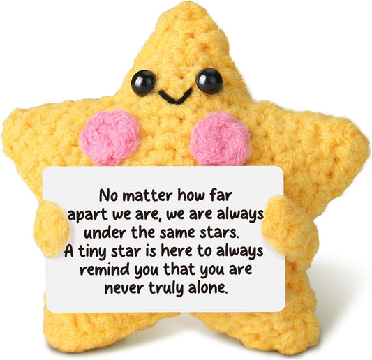 Crochet Yellow Star Doll – Friendship & Comfort Gift for Long Distance.