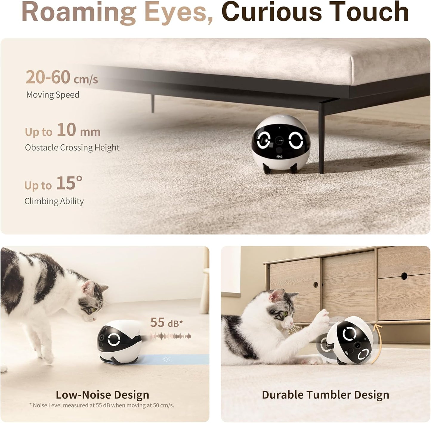 Smart Robot Camera – Enabot ROLA Mini 2K with Call, Talk & Motion Alerts