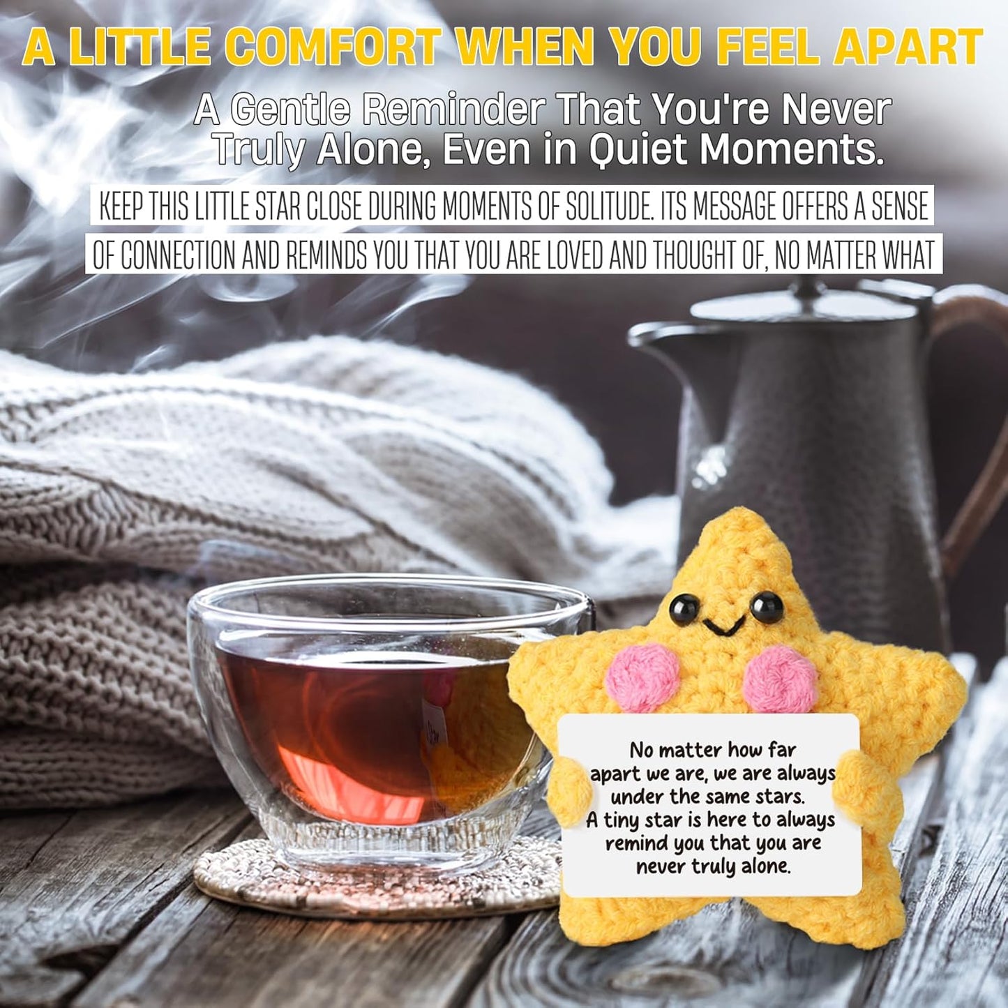 Crochet Yellow Star Doll – Friendship & Comfort Gift for Long Distance.