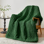Cozy & Cute Chunky Knit Blanket – Machine Washable Chenille Throw for Couch, Bed & Home Decor