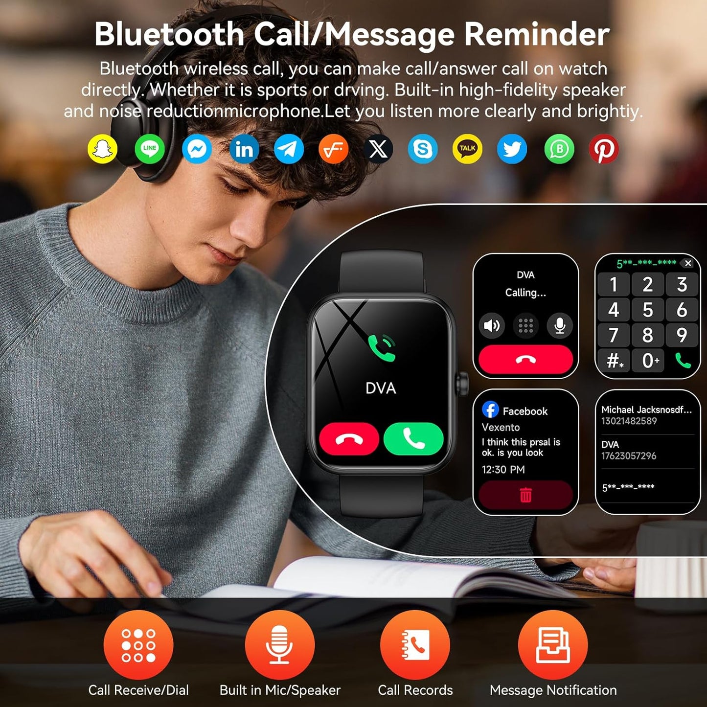 Smart Watch for iPhone & Android – Alexa Built-In