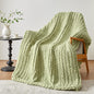 Cozy & Cute Chunky Knit Blanket – Machine Washable Chenille Throw for Couch, Bed & Home Decor