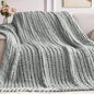 Cozy & Cute Chunky Knit Blanket – Machine Washable Chenille Throw for Couch, Bed & Home Decor