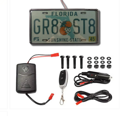 Stealth Blackout License Plate Cover - Remote Control Single Plate Kit