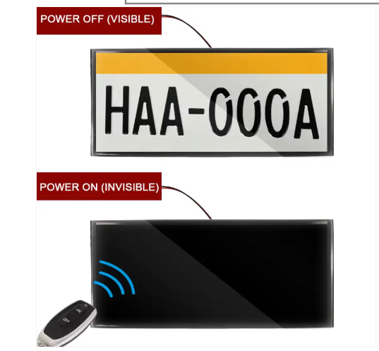Stealth Blackout License Plate Cover - Remote Control Single Plate Kit