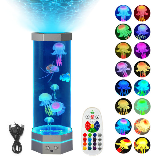 Remote Control Jellyfish Lava Lamp With 17 Colors.